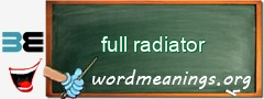 WordMeaning blackboard for full radiator
